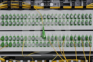 Panel with optical cables