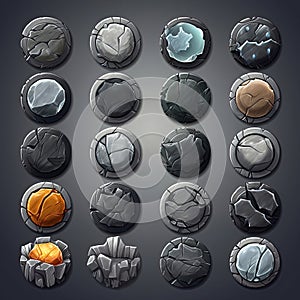 panel rock stone button ai generated