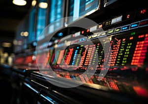 A panel showing hypothetical stock market data photo