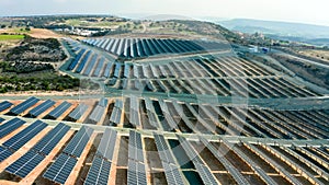 Panel solar aerial farm energy power sun renewable blue