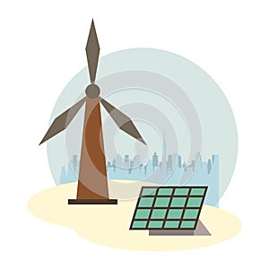 Panel solar and windmill alternative energy