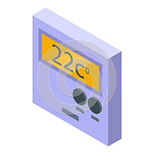 Panel thermal control icon isometric vector. Warm floor