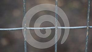 Panel wire fence. Close up of grating wire industrial fence panels,  metal fence