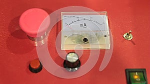 Panel with working electric ammeter