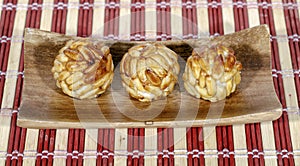 Panellet, Typical Spanish pastry in Catalonia at All Saint`s Day photo