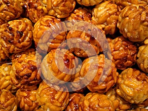 Artisan typical spanish sweet for halloween panellets photo