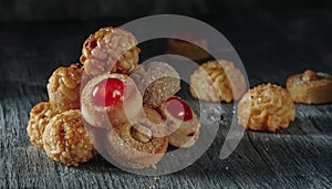 panellets typical of Catalonia, Spain, banner format photo