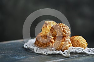 Panellets, typical confection of Catalonia, Spain photo