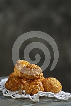 Panellets, typical confection of Catalonia, Spain photo