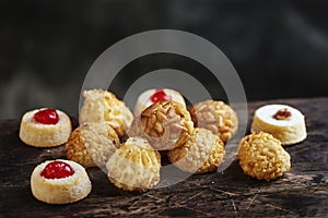 Panellets, typical confection of Catalonia, Spain