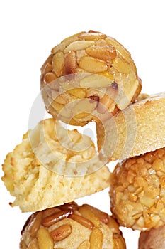 panellets, typical confection eaten in All Saints Day in Catalonia, Spain