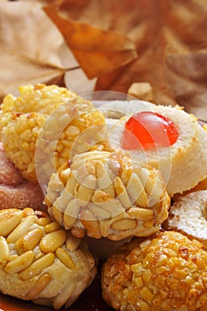 Panellets, typical pastries of Catalonia, Spain