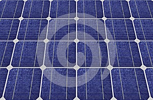 Panels of blue solar cells