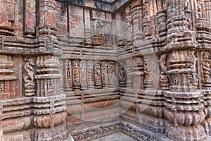 Panels of Ichchadhari Nagin (shape-shifting cobras in Indian folklore) at ancient Hindu Sun Temple, Konark, Orissa, India. UNESCO.