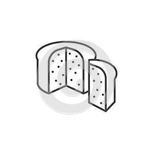 Panettone bread line icon. linear style sign for mobile concept and web design. Sweet bread outline vector icon. Symbol, logo