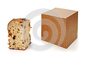 Panettone slice and package