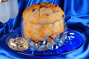 Panettone and spumante for an Italian Christmas photo