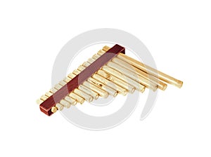 Panflute isolated on white