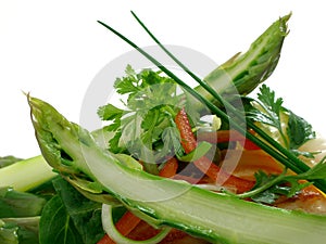 Panfried salmon with asparagus and salad 4