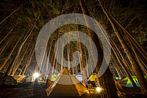 Pang ung, Small Camping Tent Illuminated Inside