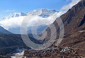 Pangboche village on the way to Everest base camp, Nepal Himalaya photo