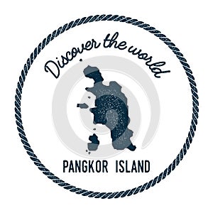 Pangkor Island map in vintage discover the world.