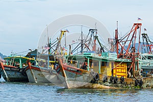 Fisherman boats anchored at Pangkor jetty.