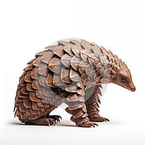 Pangolin African Safari Animal on White Background