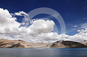 Pangong lake and beautiful mountains