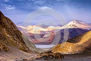 Pangong Lake first view from Road