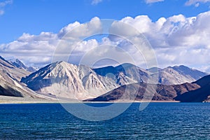 Pangong lake with pangong range in background