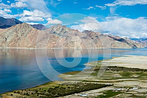 Pangong Lake view from Merak Village in Ladakh, Jammu and Kashmir, India.