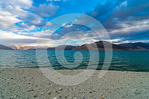 Pangong Tso in Leh Ladakh, Jammu and Kashmir, India