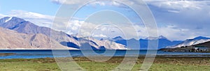 Pangong Tso mountain lake panorama