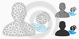 Panhandler Vector Mesh Carcass Model and Triangle Mosaic Icon