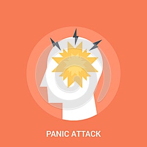 panic attack flat icon design concept