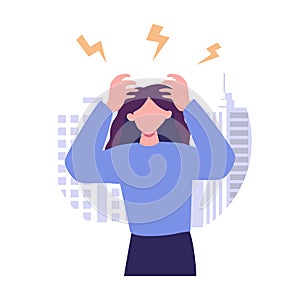 panic attack flat style illustration vector design