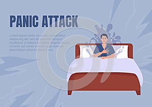 Panic attack flat vector banner template