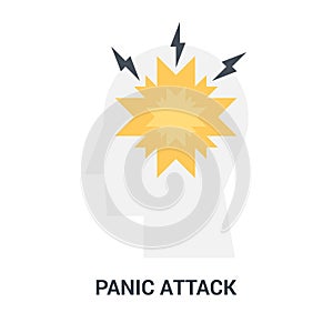Panic attack icon concept