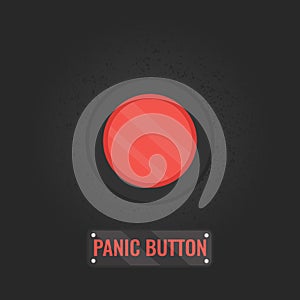 Panic button sign on black background