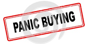 Panic buying stamp on white