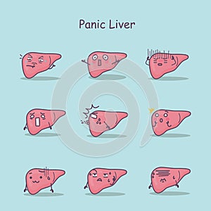 Panic cartoon liver set