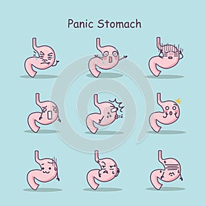 Panic cartoon stomach set