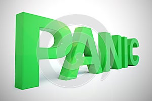 Panic concept icon means being worried due to fear or terror - 3d illustration