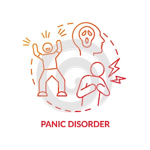 Panic disorder red gradient concept icon