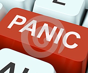 Panic Key Shows Panicky Terror Or Distress