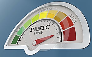 Panic level measuring scale with color indicator