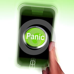 Panic Mobile Means Anxiety Distress And Alarm