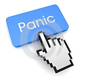 Panic push button concept 3d illustration