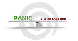 Panic stabilization balance on white photo